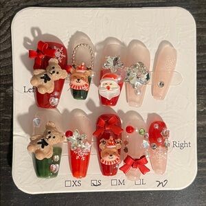 Festive Christmas Custom Coffin Press On Nails